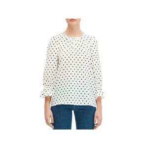 KATE SPADE Womens Ivory Closure 3/4 Sleeve Wear To Work Blouse XXS